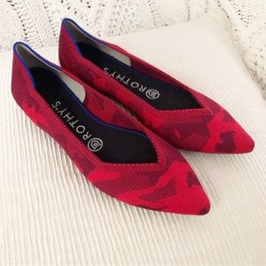 ROTHY’S The Point Red Camo Ballet Flats 6.5